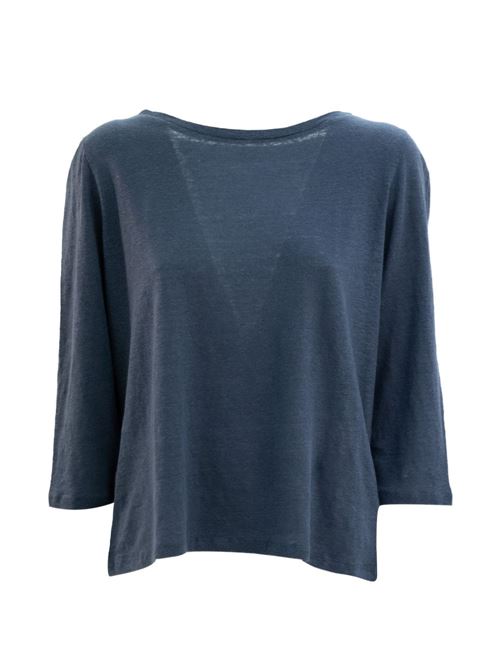 T-shirt donna Majestic Filatures collo barca blu MAJESTIC FILATURES | E26M011FTS3971121